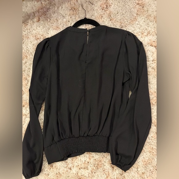 Nine West Twist Front Long-Sleeve Mineral Black Top XS - Picture 4 of 9